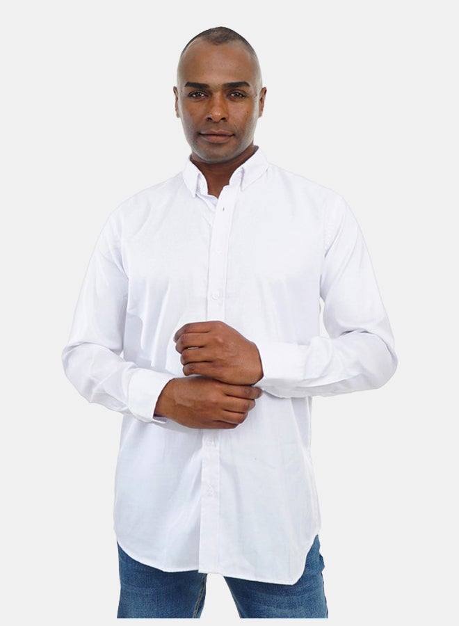 FIRE WOOD FireWood Long Sleeve Shirt  For Men- White - Image 1